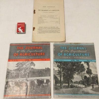 The collection includes these Victorian Department of Agriculture journals from the World War 2 era.