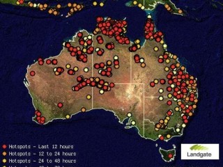 Fire hot sports across Australia as of 5:00 this morning. Click on images below article to view maps in larger format.