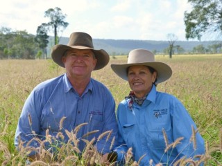 Tex and Bronwyn Burnham in the steer paddocks at Boogalgopal Scrub. Click on thumbnails below article to view pictures in larger format. 