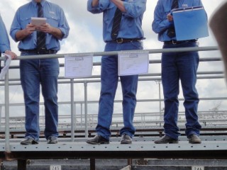 Peter Daniel from Grant Daniel Long Dalby in action on the catwalk at last Friday's GDL Beef Galore annual show and sale.