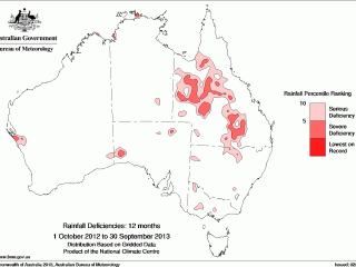 Rainfall deficiencies for the past 12 months. Click on image below article to view in larger format.