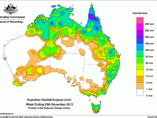Rainfall across Australia for the past seven days. Click on map below article to view in larger format.