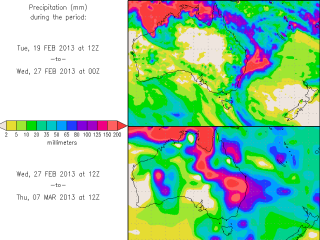 Forecasts forecasts which show potentially significant rain across large parts of Australia next week are fuelling hopes of a much needed break. To view in larger format click on image below article 