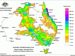 Rainfall across Australia to 9am yesterday. Source: BOM. Click on map below this article to view in larger format.