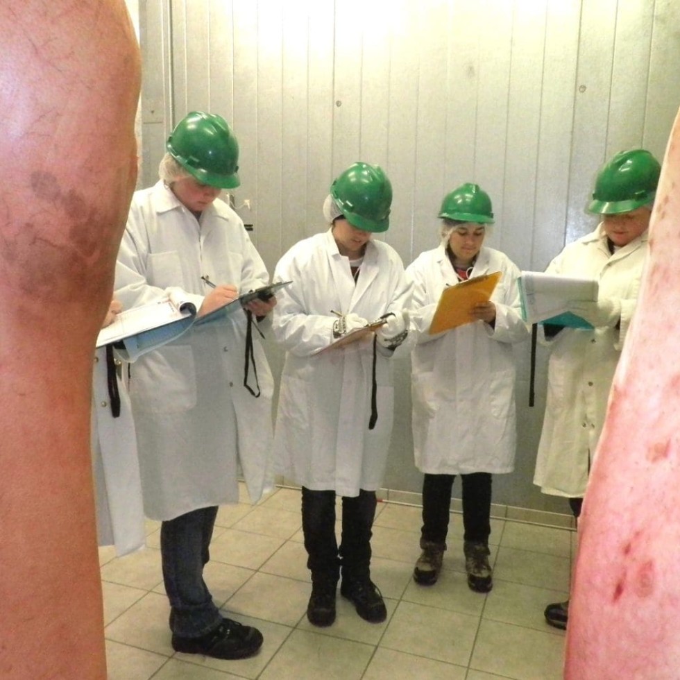 Team members Katelyn Braine, Naomi Hobson, Claire Payne and Melissa Adams go through a judging exercise last week during their US trip.