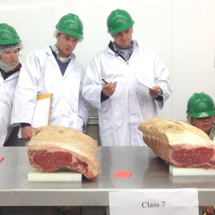 Pictured during beef ribs training at Texas Tech University were from left, Isaac Allen, Vanessa Campbell, Tim Ryan, Brad Robinson (coach), Rozzie O'Reilly and Jordan Hoban