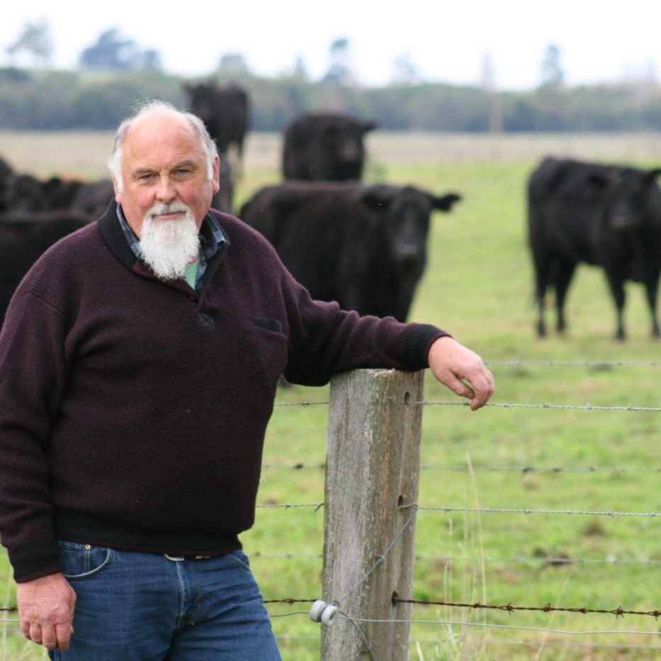 John Chown on his property at Sale, Victoria, which was flooded in the past fortnight.