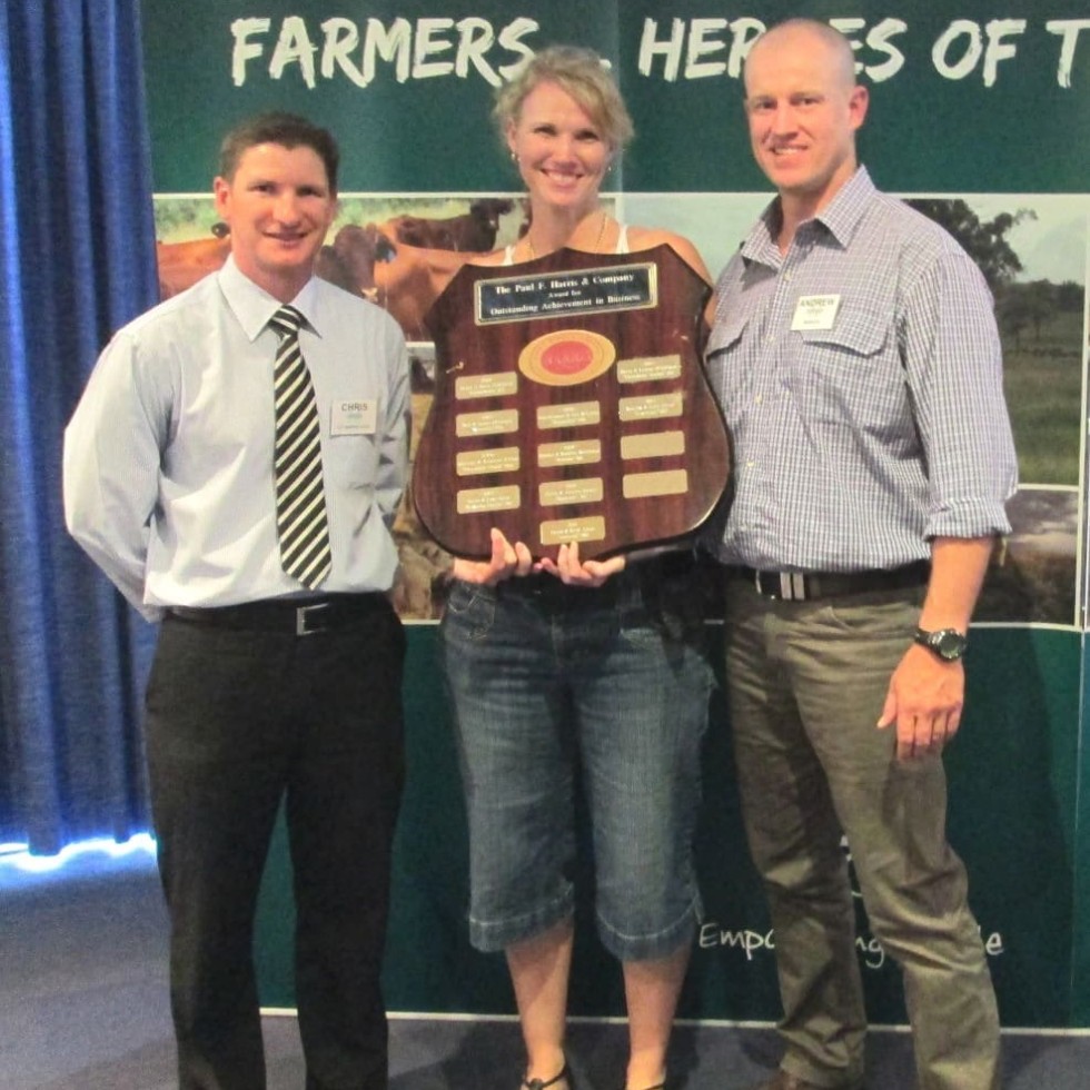 Chris Harris with RCS award recipients, Katie and Andrew Zerner.