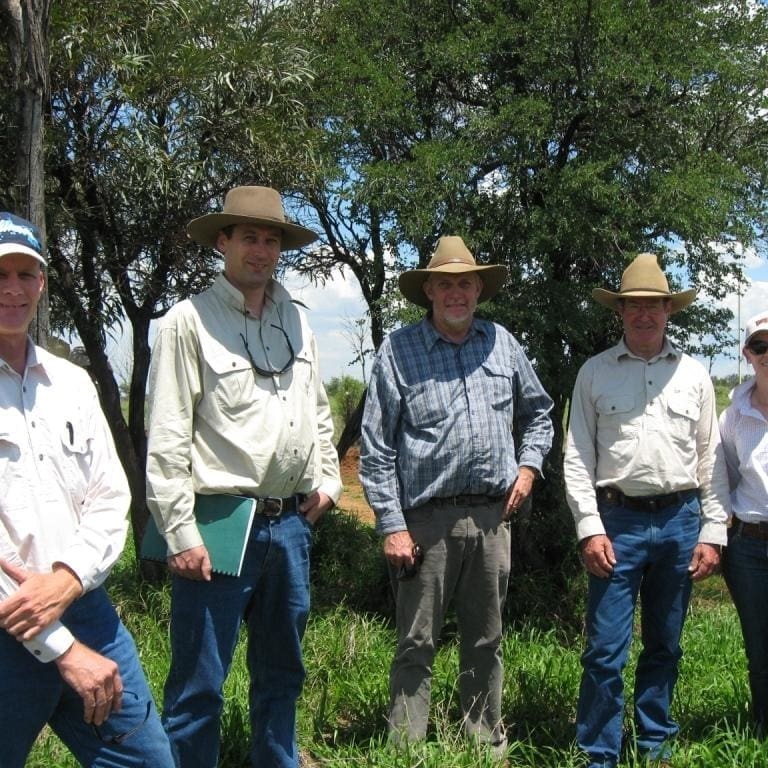 Field day presenters (left Ã¢?? right) Ã¢?? Paul Jones and Steven Bray (DEEDI), Colin Dunne (Sorrel Hills, Duaringa), Col Paton (EcoRich Grazing) and Peggy Rohan (DEEDI).  