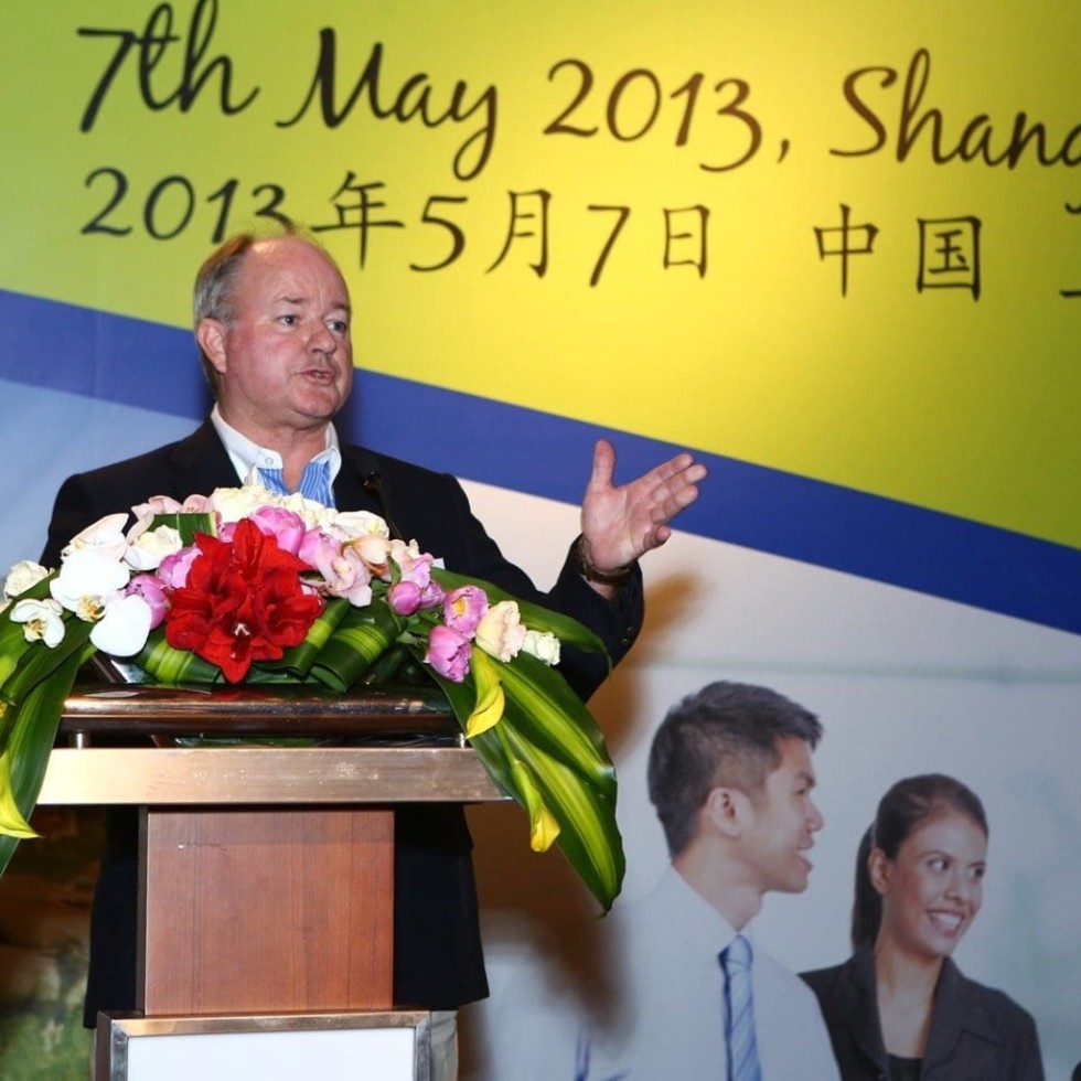 MLA China task force chairman David Foote addresses a trade show audience during SIAL
