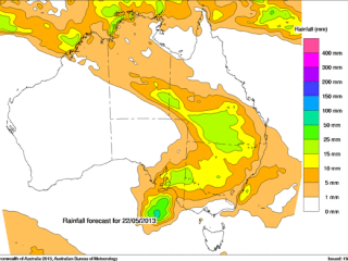 Wednesday's rainfall forecast