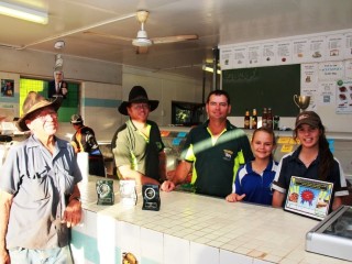 Mick, Troy, Ashley, Matilda and Emmy at the front counter. 