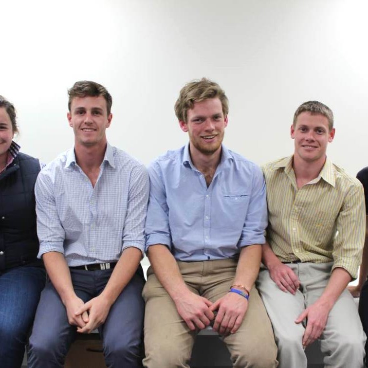 Australian national team members, from left, Tammy Heir, Hamish Irvine, Nick van den Berg, Frederick Broughton and Laura Kemmis