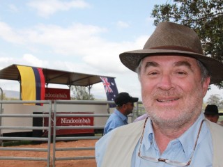 Mauricio Moreno Roa at the Nindooinbah Angus, Brangus and Ultrablack Stud near Beaudesert last Saturday.