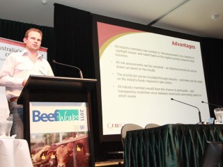 Young Lotfeeder of the Year Nicholas Chambers presenting during the Beefworks program
