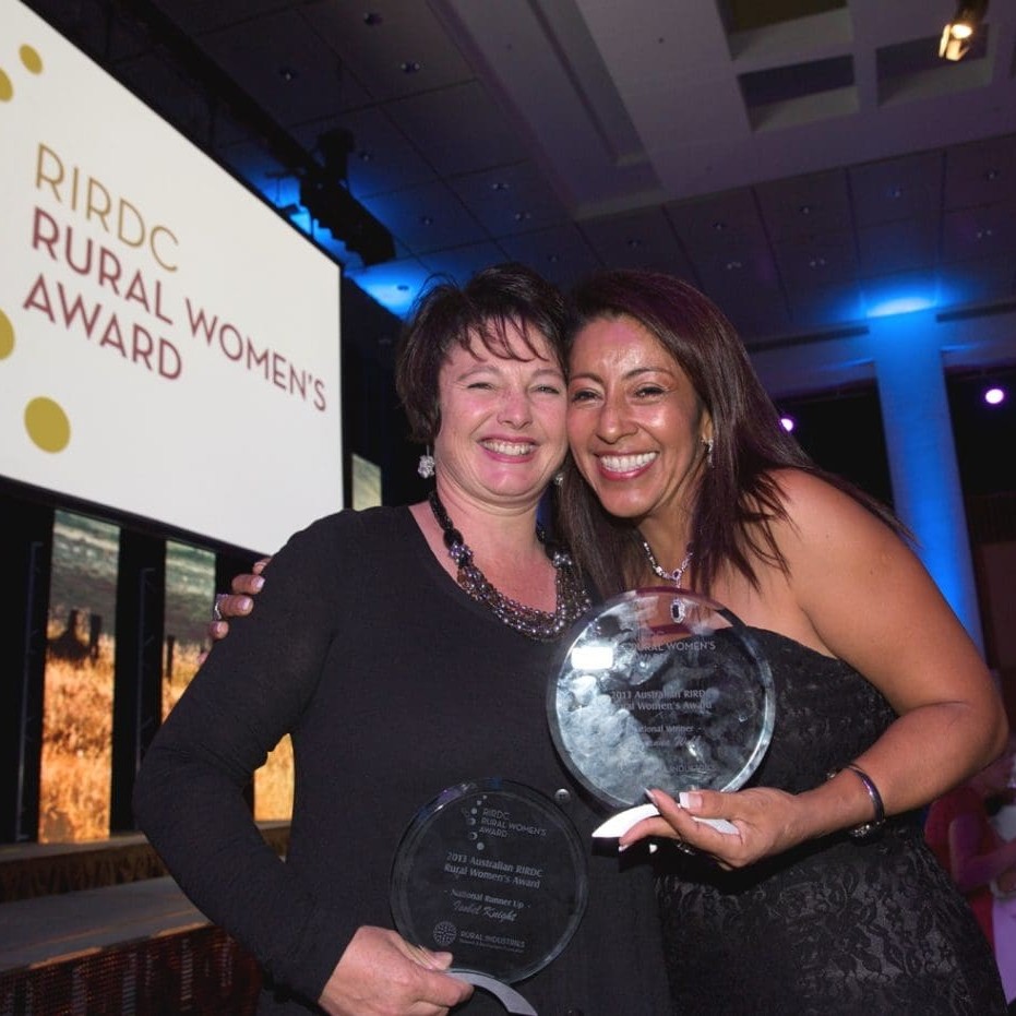 Rural Women's award winner Giovanna Webb, right and runner-up Isobel Knight at the awards last night