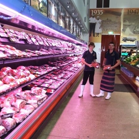 The self-serve section of the meat offer at Jonsson's Farm Market in Cairns 