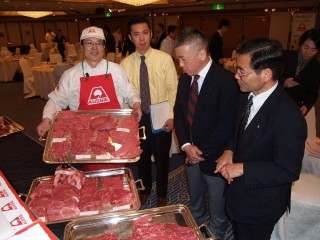 Food safety is an important part of MLA's meat cutting demonstrations in Japan