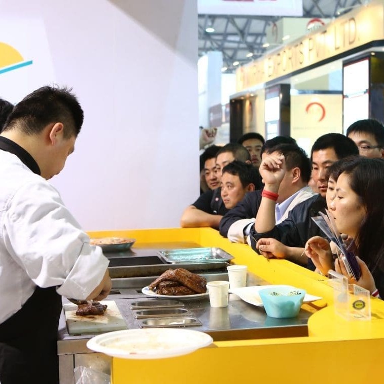 Chefs found it hard to keep up with demand for product samples from delegates attending SIAL Shanghai