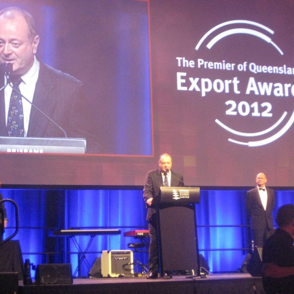 AA Co's Pat Dempsey accepts the Premier of Qld's Agribusiness export award last night 