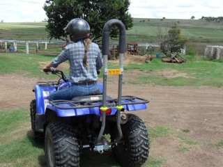 A quad bike fitted with a crush protection device. Image: QB Industries. 
