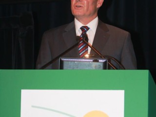 MLA chairman Rob Anderson addresses yesterday's MLA AGM in Fremantle.