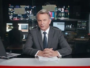 Sam Neill as he appeared in last year's 'Stay Ready Australia' commercials for red meat. 