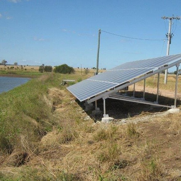 One of the 15 projects includes this 10kW installation at Goonoo Station, near Comet, supplying water for feedlot use
