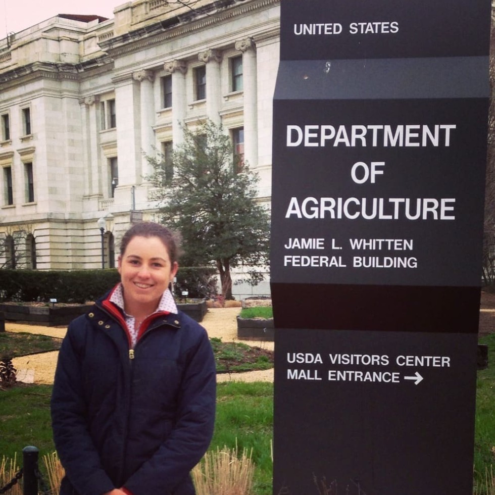 Queensland Rising Champions finalist Tess Camm pictured during her earlier visit to the USDA in Washington as part of the JD Hudgins scholarship to the US. 