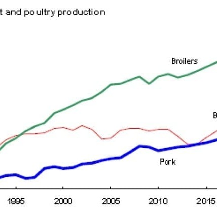 US red meat and poultry production forecast to 2020. Source: USDA