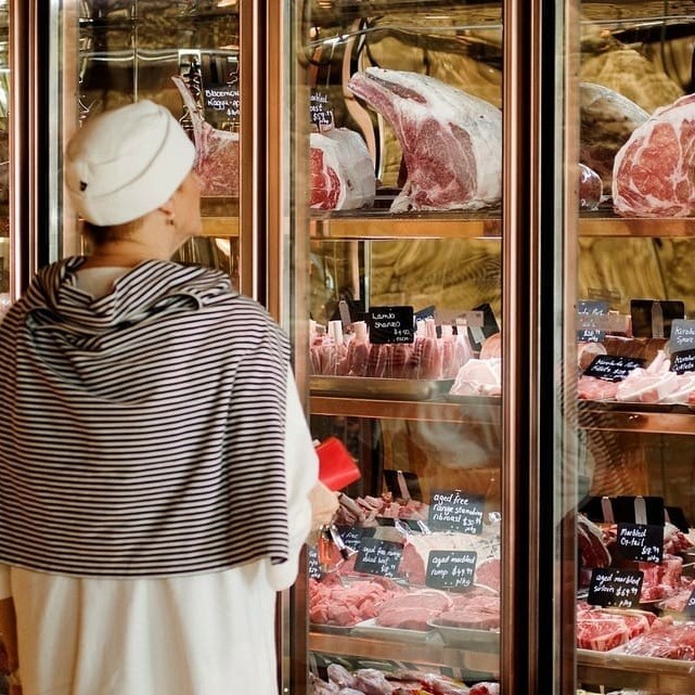 Customer in the Victor Churchill's retail outlet in Sydney's Woolahra