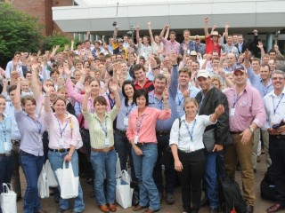 Social networking the old-school way: Participants at the Young Beef Producers Forum in R0ma in 2010.