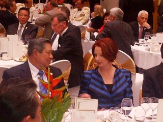 Indonesia president Susilo Bambang Yudhoyono and Australian prime minister Julia Gillard in Darwin last week. 