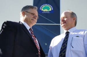 US economist Don Close with Australian Country Choice chief executive, David Foote, during a visit to ACC last week.