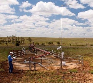 A coal seam gas well in a grazing paddock. Picture: www.naturalcsg.com.au