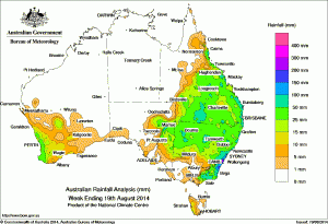 Rain for the week ending 29 August 2014