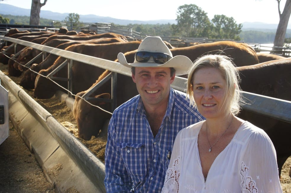 Bill and Georgia Wilson, pictured inspecting Santa bulls at the recent Yulgilbar Station field day