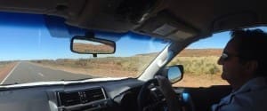 An image from Glenn Sterle's Facebook page showing him driving through the Pilbara this week. 