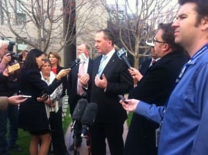 Barnaby Joyce annonuces the rural debt roundtable in Canberra.