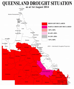 Qld drought map 1 Aug 2014