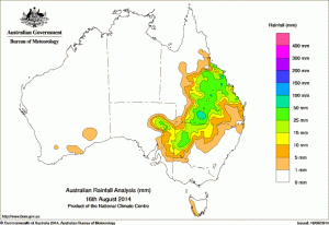 Rainfall map 24 hrs to 9am 16-8-2014