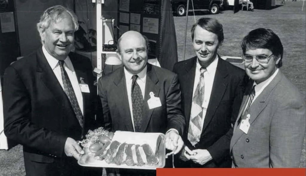 Phil Morley pictured during the launch of the MSA steering committee with from left, ALFA president Dugald Cameron, committee chair David Crombie and AMLC's John Webster.