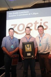 2014 Zoetis medal runner up James Jarrett and winner Rory Hart with Zoetis' Scott Pavey. 