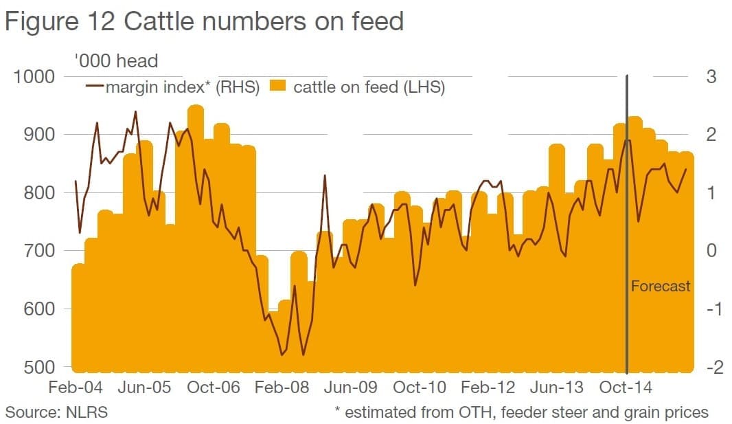 Cattle numbers on feed 2014
