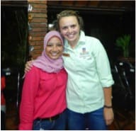 IRozzie O'Reilly with Febrina Prameswari, a student from Bogor Agricultural University.