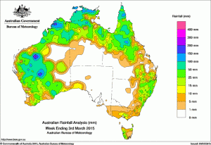 Rainfall received across Australia for the past seven days. Source: BOM