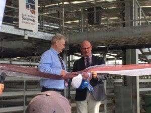 Dalby mayor Ray Brown and Qld agriculture minister Bill Byrne officially open the saleyards.
