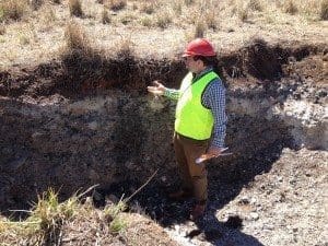 Dr John Bennett from USQ measuring root depth.