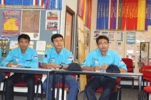 Indonesian exchange students studying at Charles Darwin University's Katherine Rural Campus, from left: Johandi (Joe), Taufiq Muyaddad (Taufiq) and Tommy P Utama (Tommy).