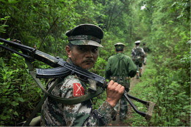 Kachin rebels on the northern Myanmar-Chinese border.